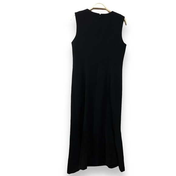 No Tag*** Banana Republic Black High Neck Button Event Formal Midi Dress Size 10 - Picture 5 of 5